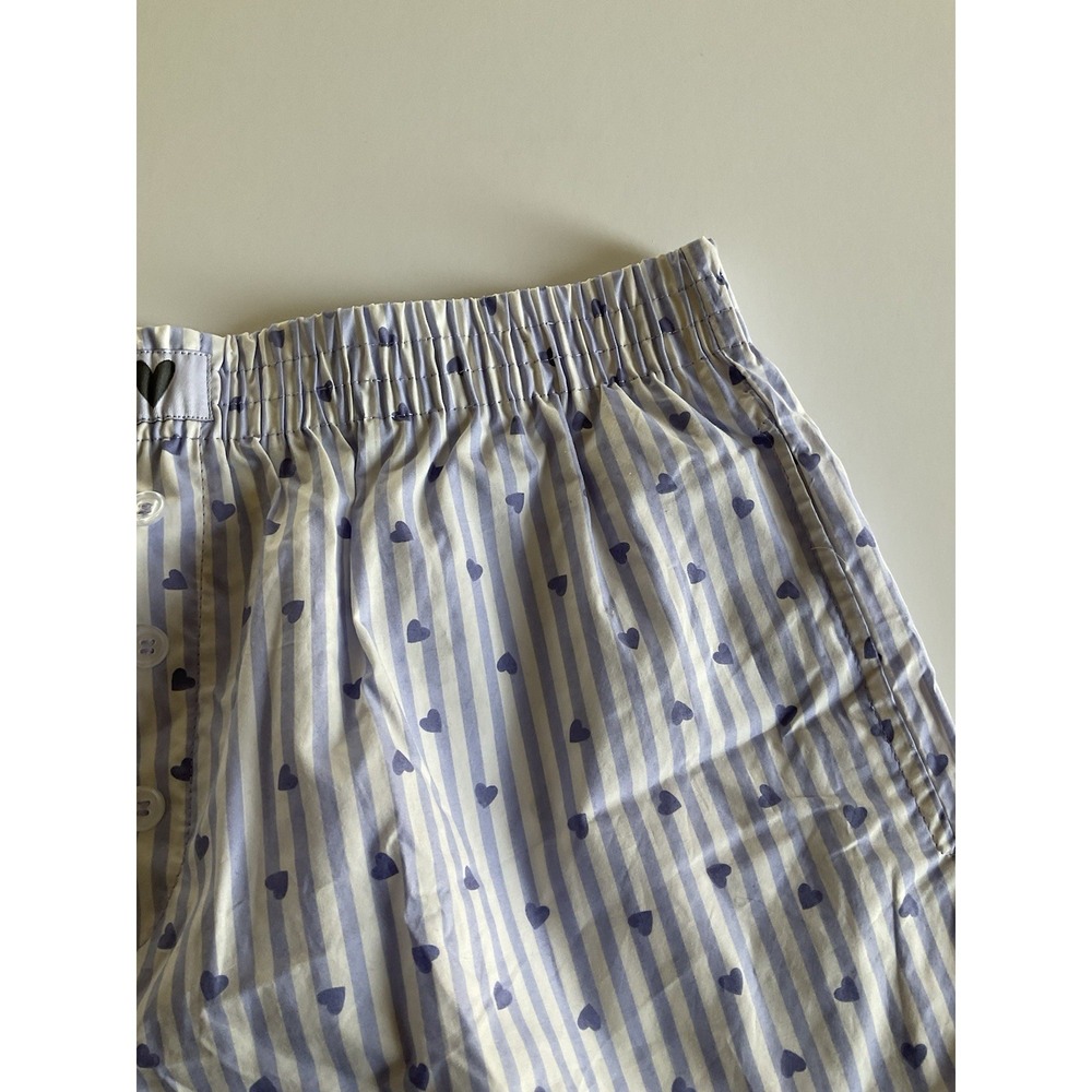 Happily‎ Grey purple striped heart boxer shorts Large